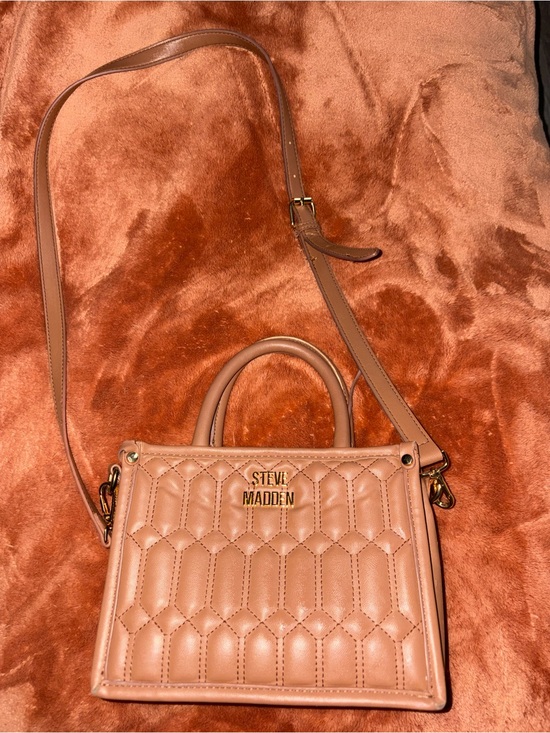 Steve Madden Handbags - Steve Madden Quilted Tan Mini Tote with Gold Hardware